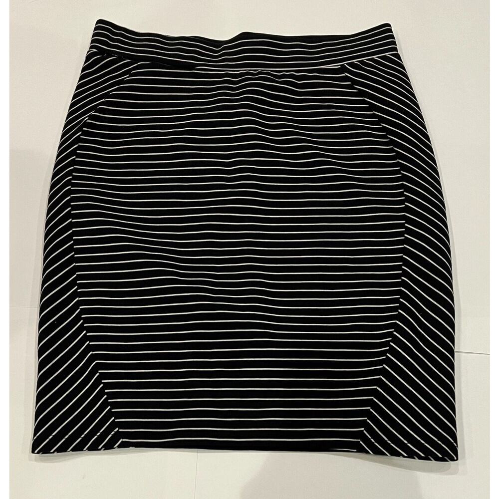 Toad & Co Skirt‎ Women Size Small Striped Stretch Pencil Tencel Elastic Waist